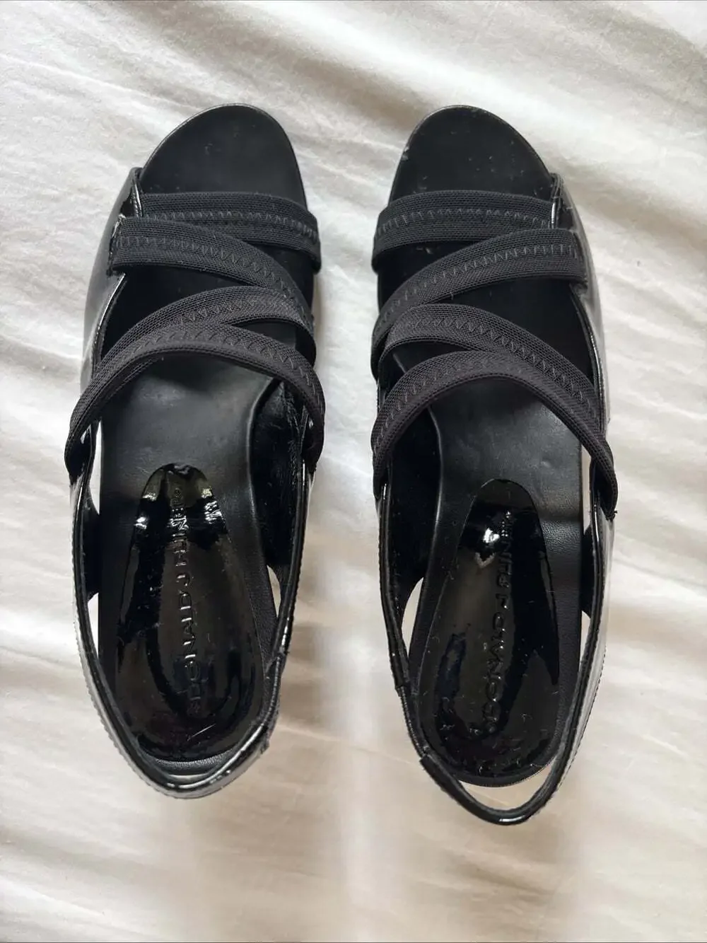 Donald J. Pliner Women's Heels Strappy Sandals Black  Patent Leather Size 7.5M